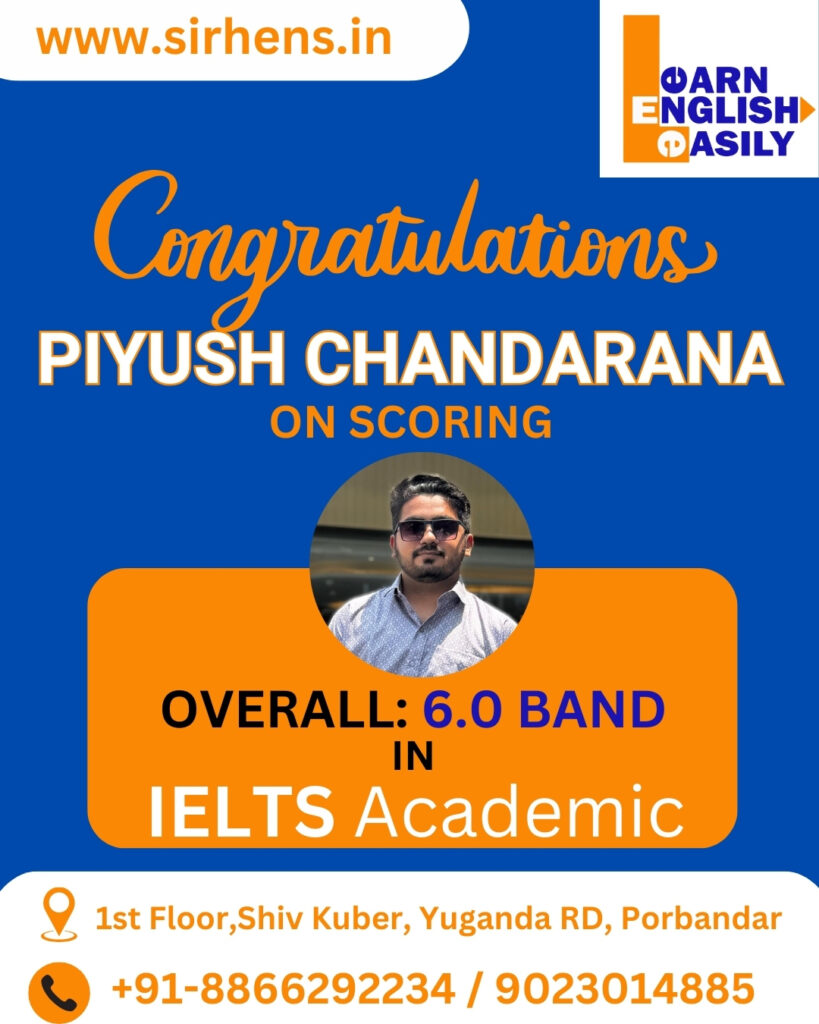 ILETS ACADEMIC RESULT - PIYUSH CHANDARANA